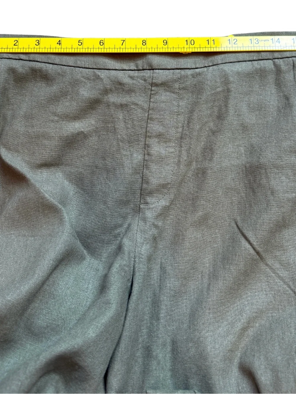 Banana Republic Wide Leg Crop Pants Olive Green Linen Blend Trousers Women’s M